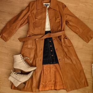 Vintage 1970's Leather Trench Coat